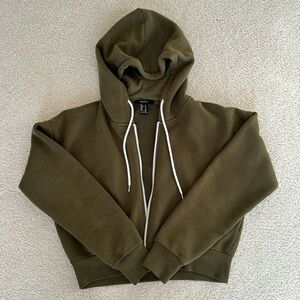 Forever 21 zip up hoodie, army green, size M.